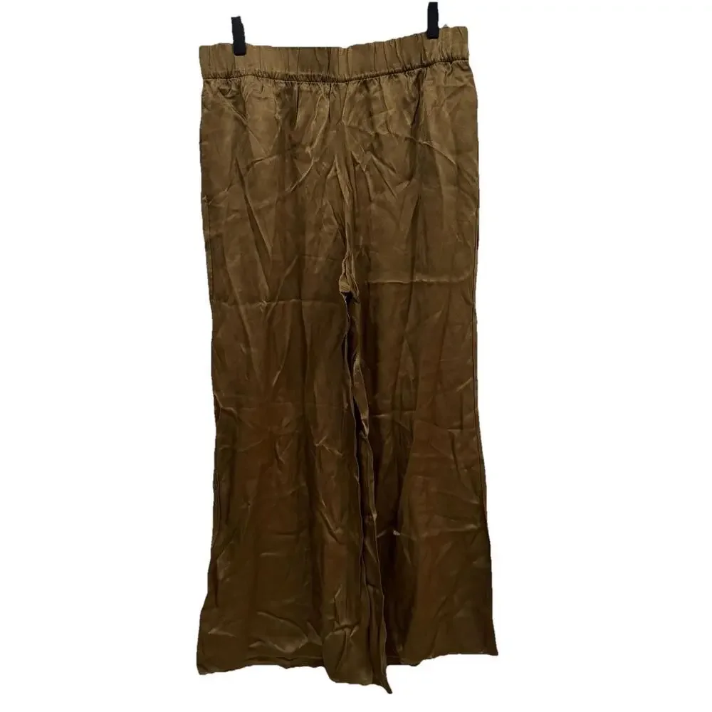 NWT J.Crew Collection Astrid wide-leg pull-on pant luster crepe Earth‎ Brown 10 - Picture 2 of 12